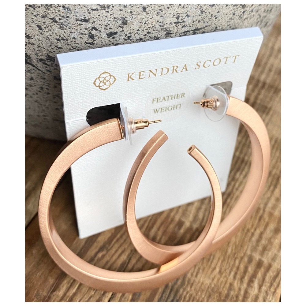 Kendra Scott • Matte Hoop Earrings • Rose Gold - Picture 2 of 2